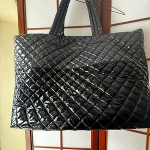 MZ Wallace Large Laquer Black / Magnet Metro Tote